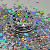 Silver Holo Triangles Shape Glitter - Silver Glitter